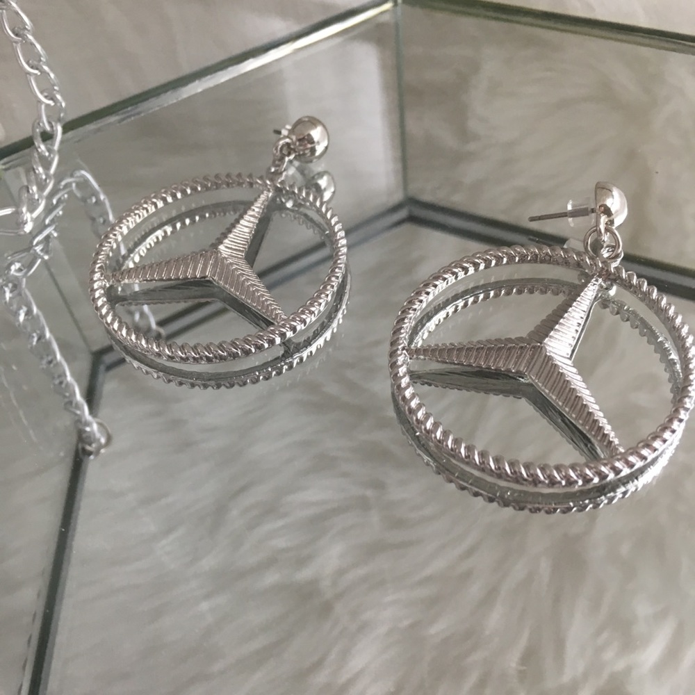 Mercedes logo earrings